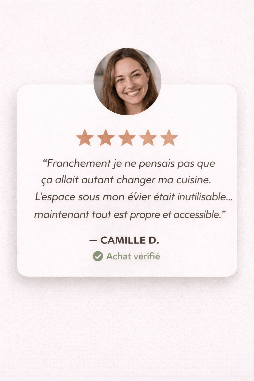 Avis client vérifié SmartSink Simplae 5 étoiles
