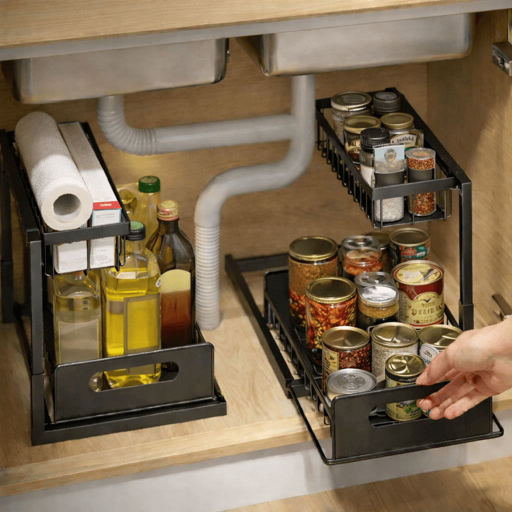 Tiroir coulissant SmartSink sous évier cuisine appartement